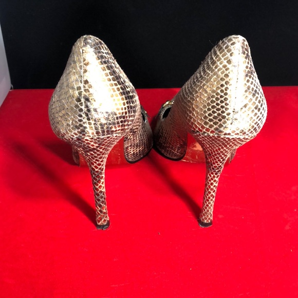 | Beverly Feldman | Metallic Reptile Print Pumps - Picture 4 of 6